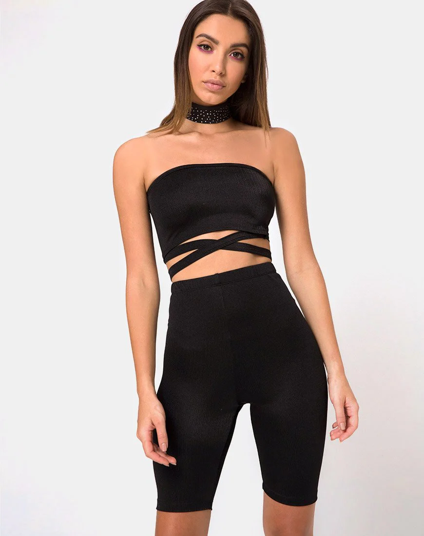 Pinella Short in Sheer Mesh Black