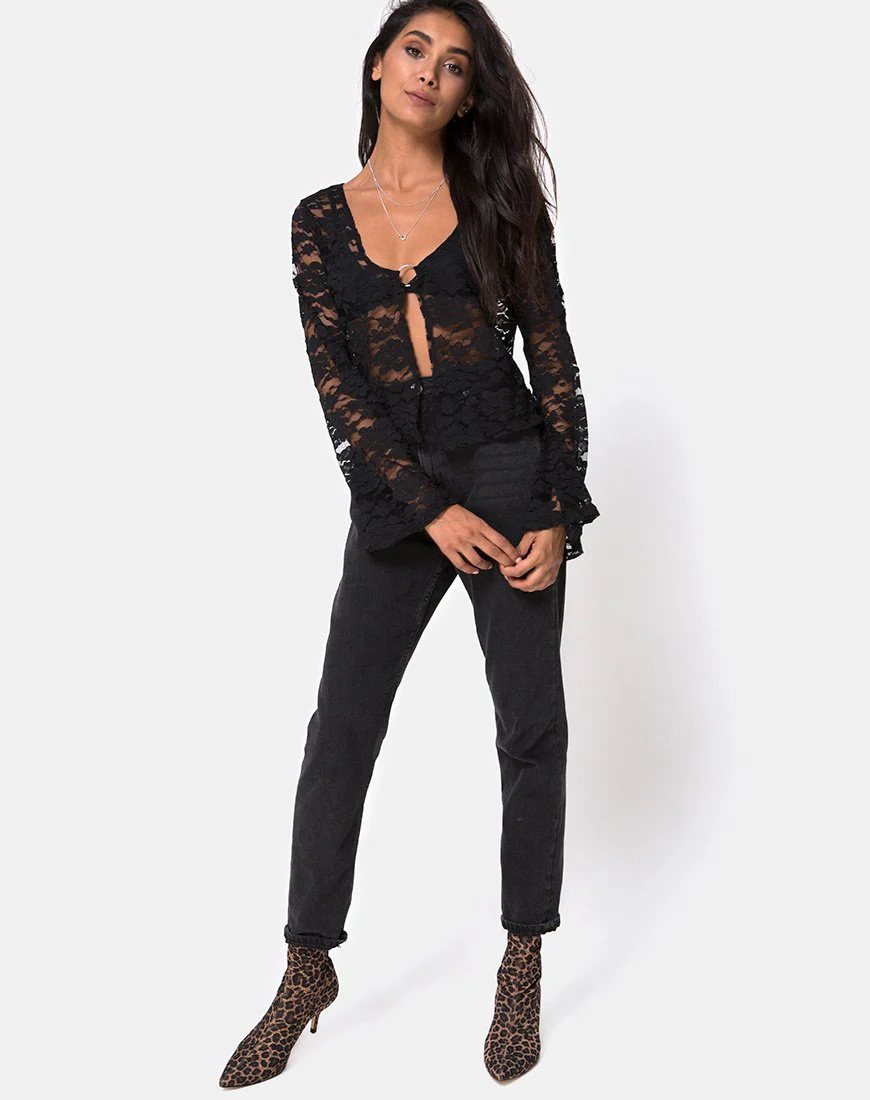 Porque Top in Lace Black - Image 3