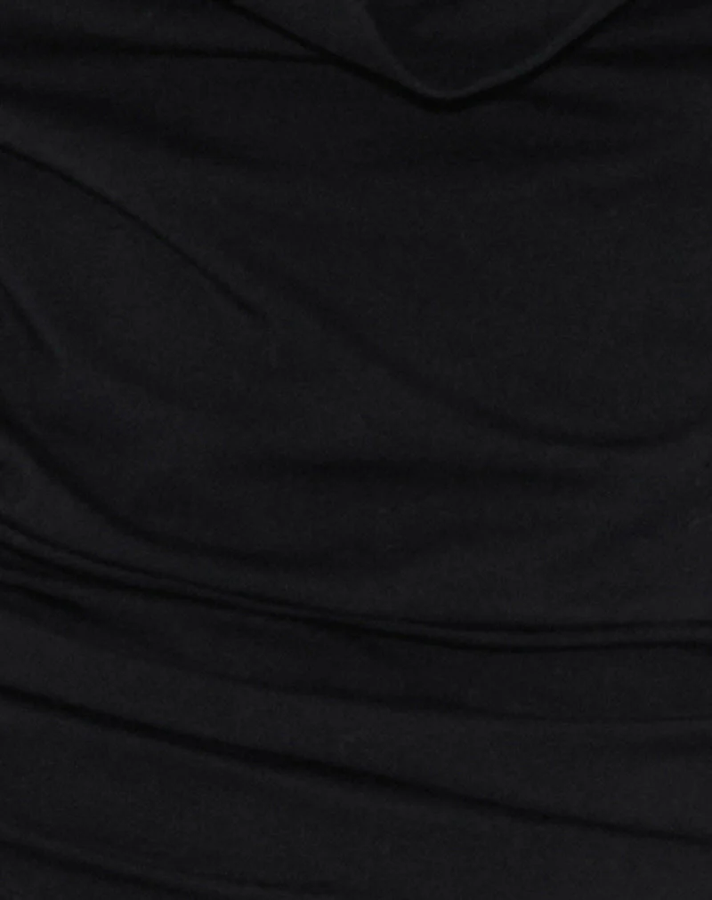 Pramita Plunge mini Dress in Jersey Black - Image 5
