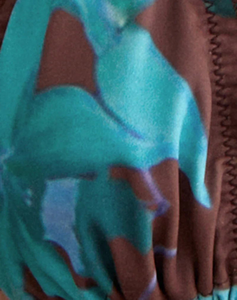 Pumyla Bikini Top in Brown with Blue Desert Rose - Image 7