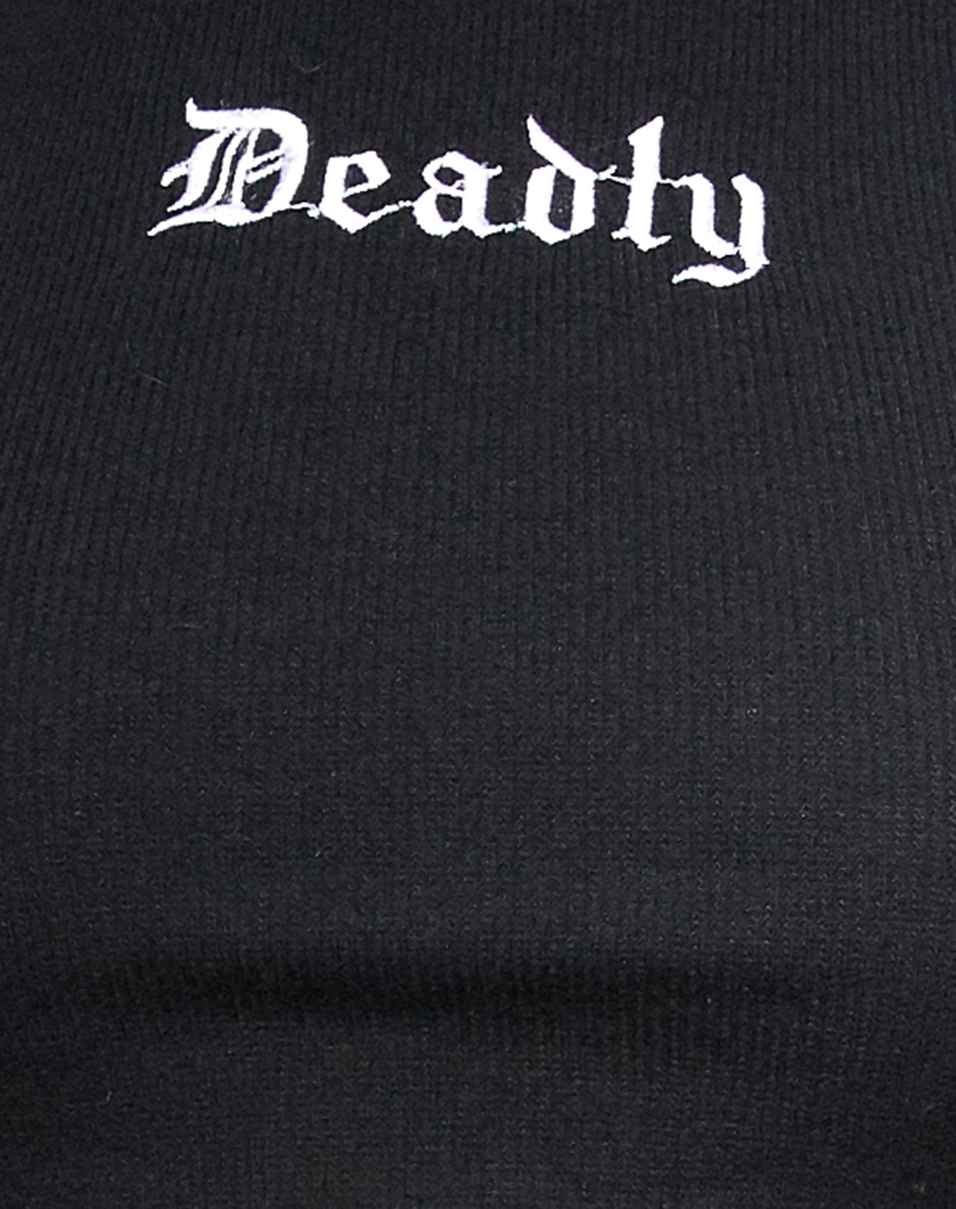 Quera Crop Top in Rib Black 'Deadly' Embro - Image 5