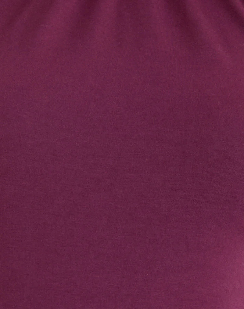 Raceline Halterneck Top in Rayon Jersey Deep Purple - Image 5