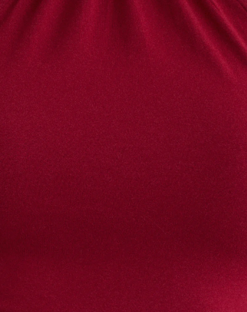 Raceline Halterneck Top in Rayon Jersey Adrenaline Red - Image 5