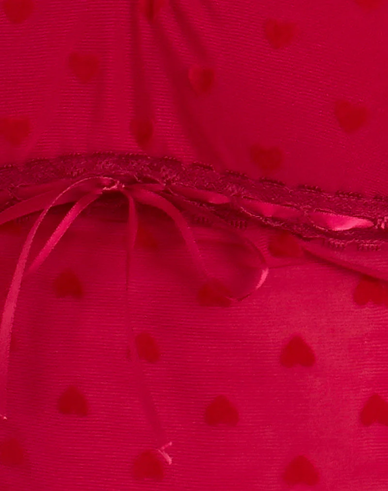 Rada Top in Red Heart Flocked Mesh - Image 6