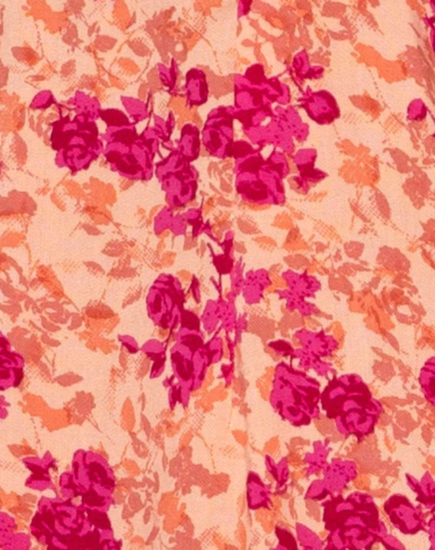 Raeto Crop Top in Dark Wild Flower Cantaloupe - Image 6
