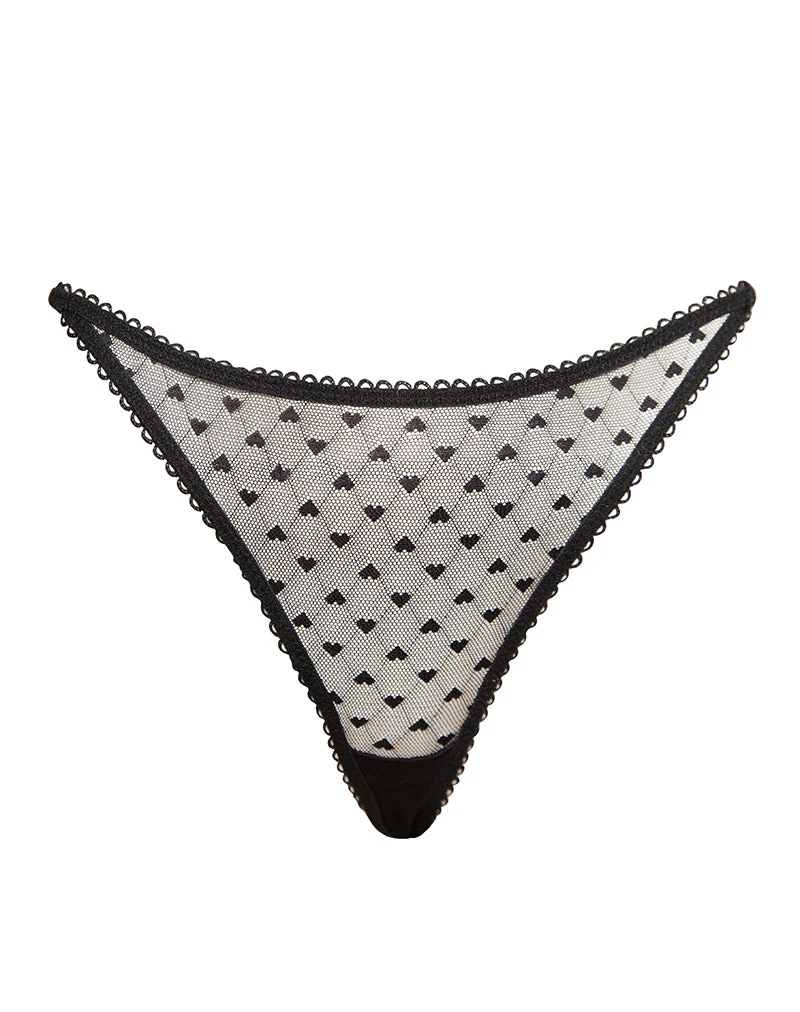 Ranu Thong in Black Lace with Heart Embroidery - Image 6