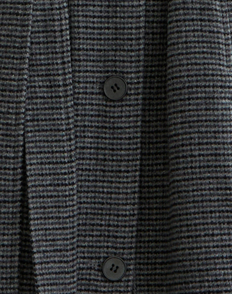 Ravari Belted Trench Coat in Charcoal Check - Image 6