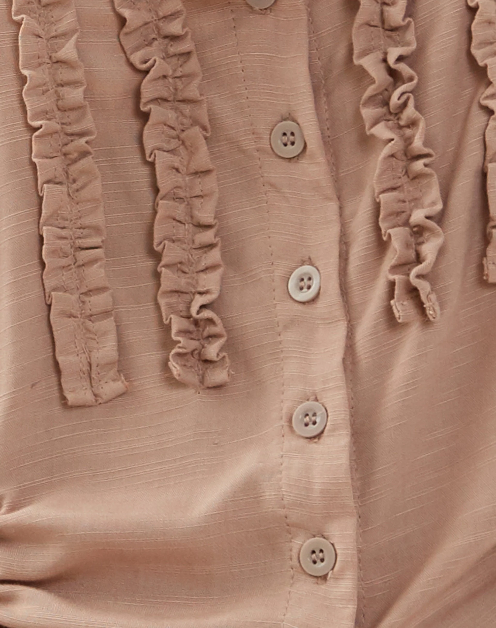 Rayna Ruffle Milkmaid Top in Mushroom - Image 5