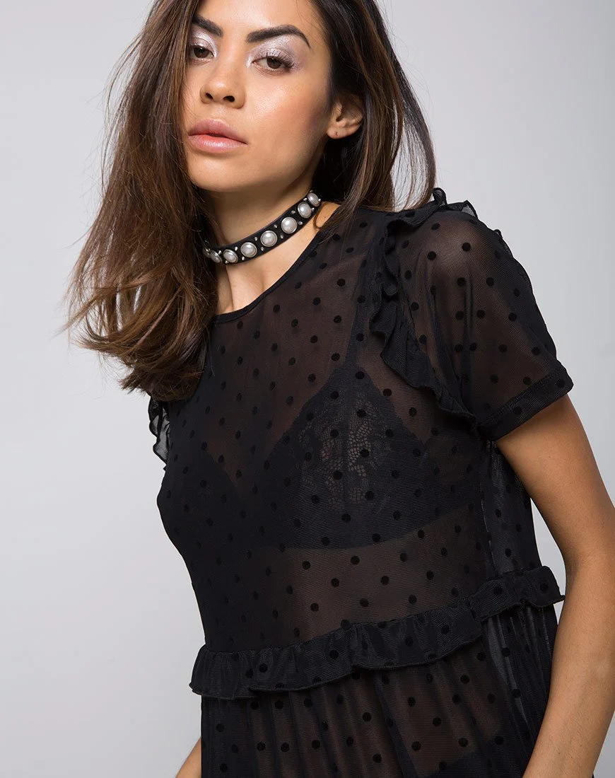 Remy Midi Dress in Polka Net black - Image 2