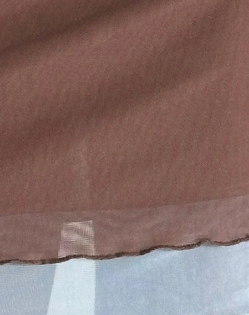 Ren Mini Dress in Mesh Brown with Light Blue - Image 5