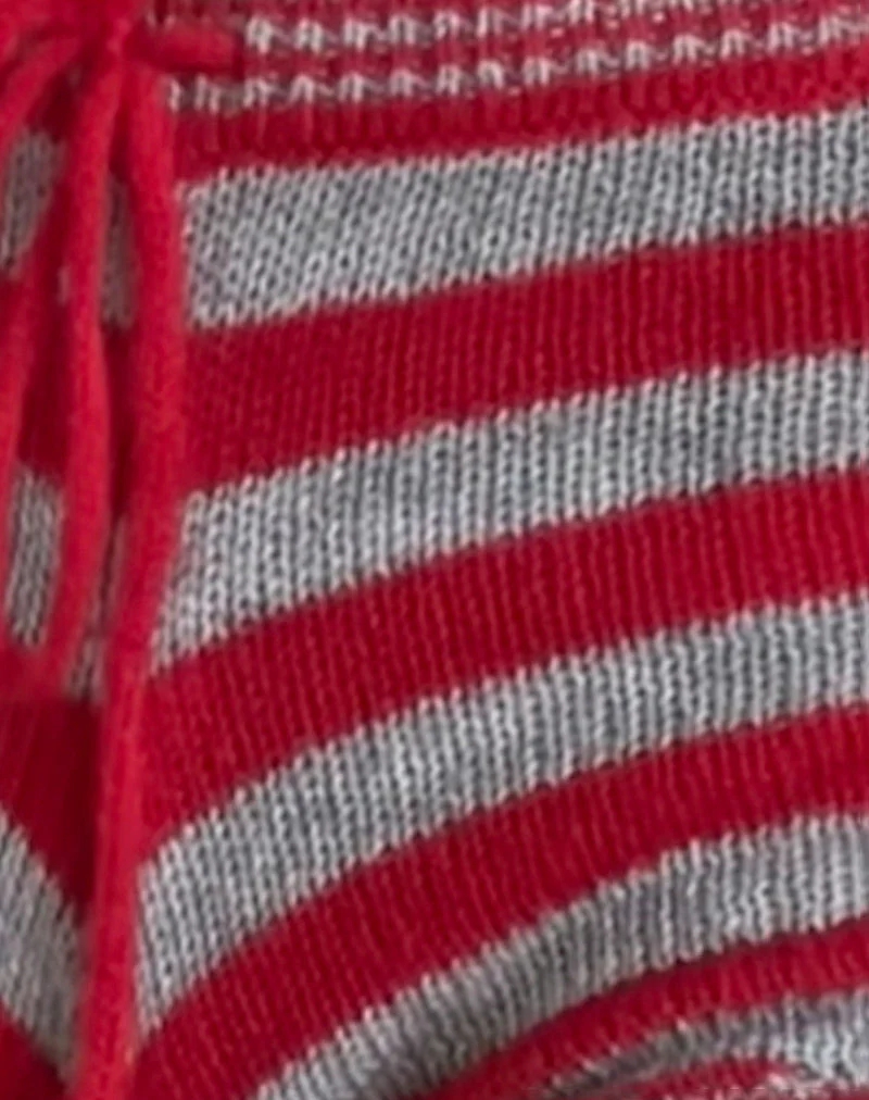 Renha Hot Pants in Red and Grey Stripe - Image 5