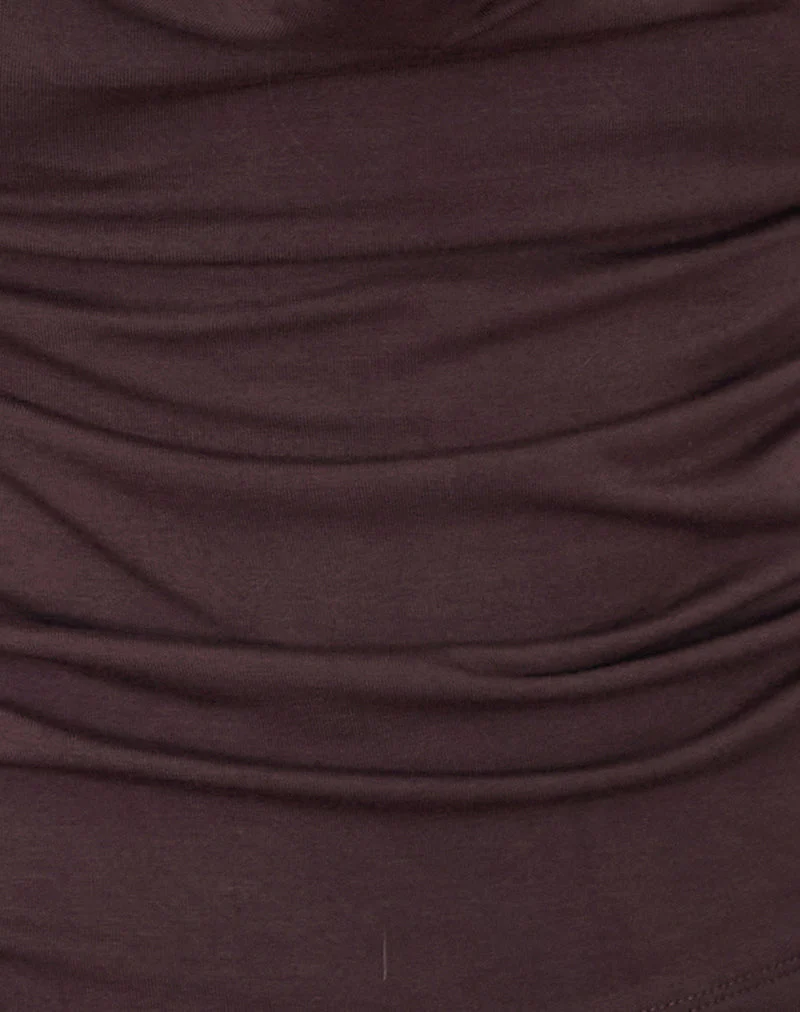 Renice Cowl Long Sleeve Top in Bitter Chocolate - Image 6