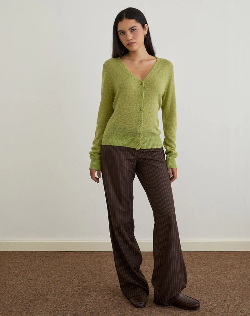 Renisa Cardigan in Sheer Knit Green - Image 4