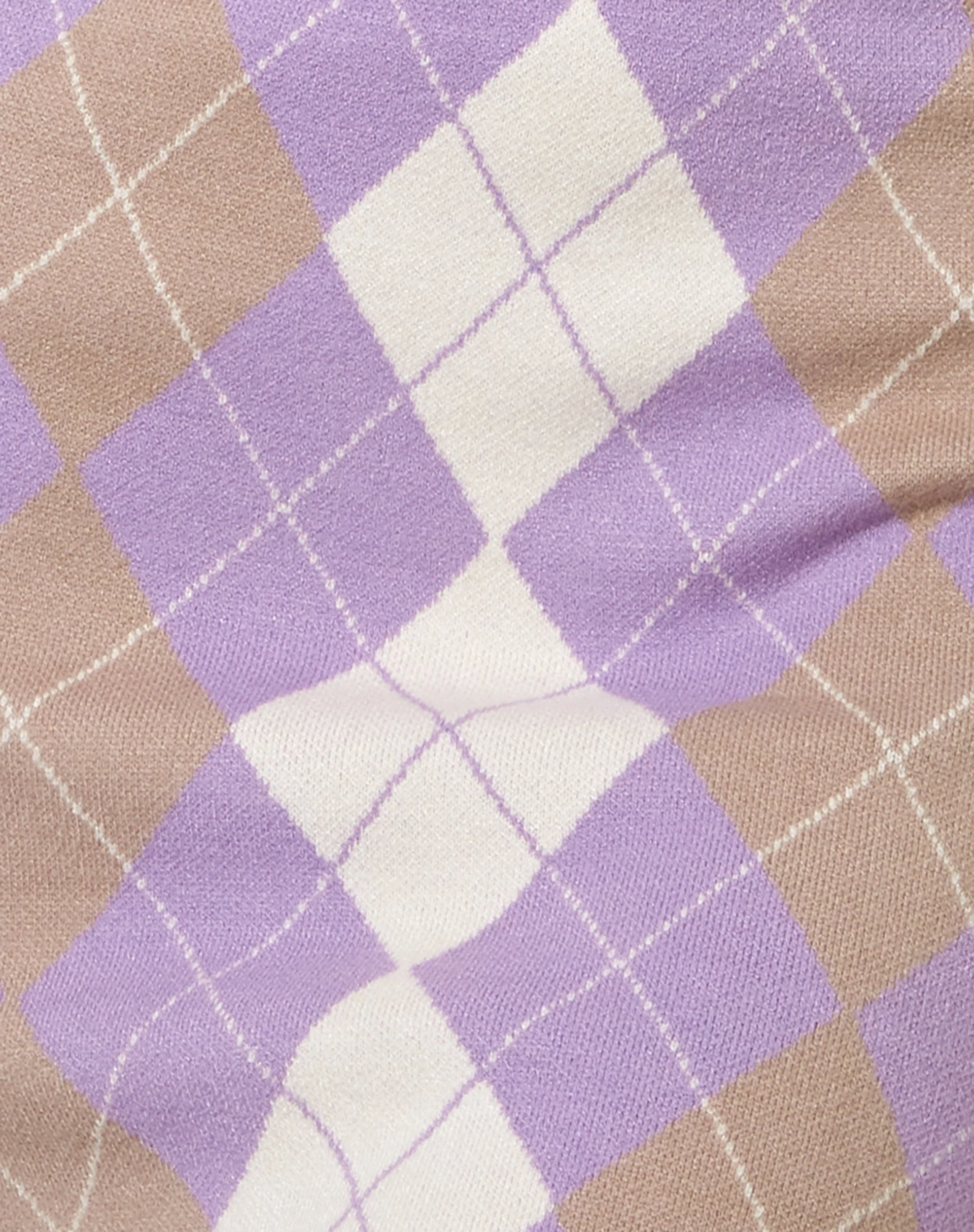 Riani Skirt in Argyle Lilac Cream Tan - Image 7