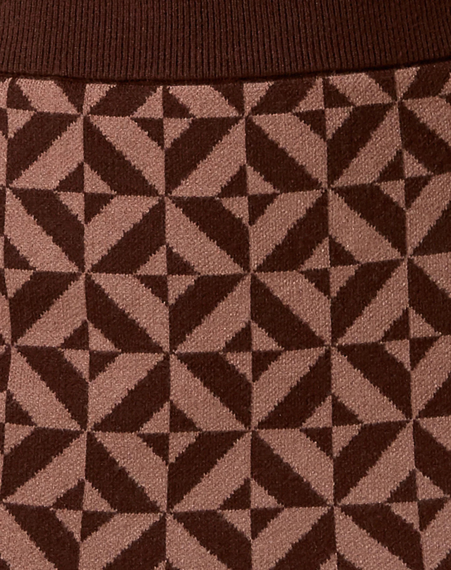 Riani Mini Skirt in Geo Knit Coffee Brown - Image 6