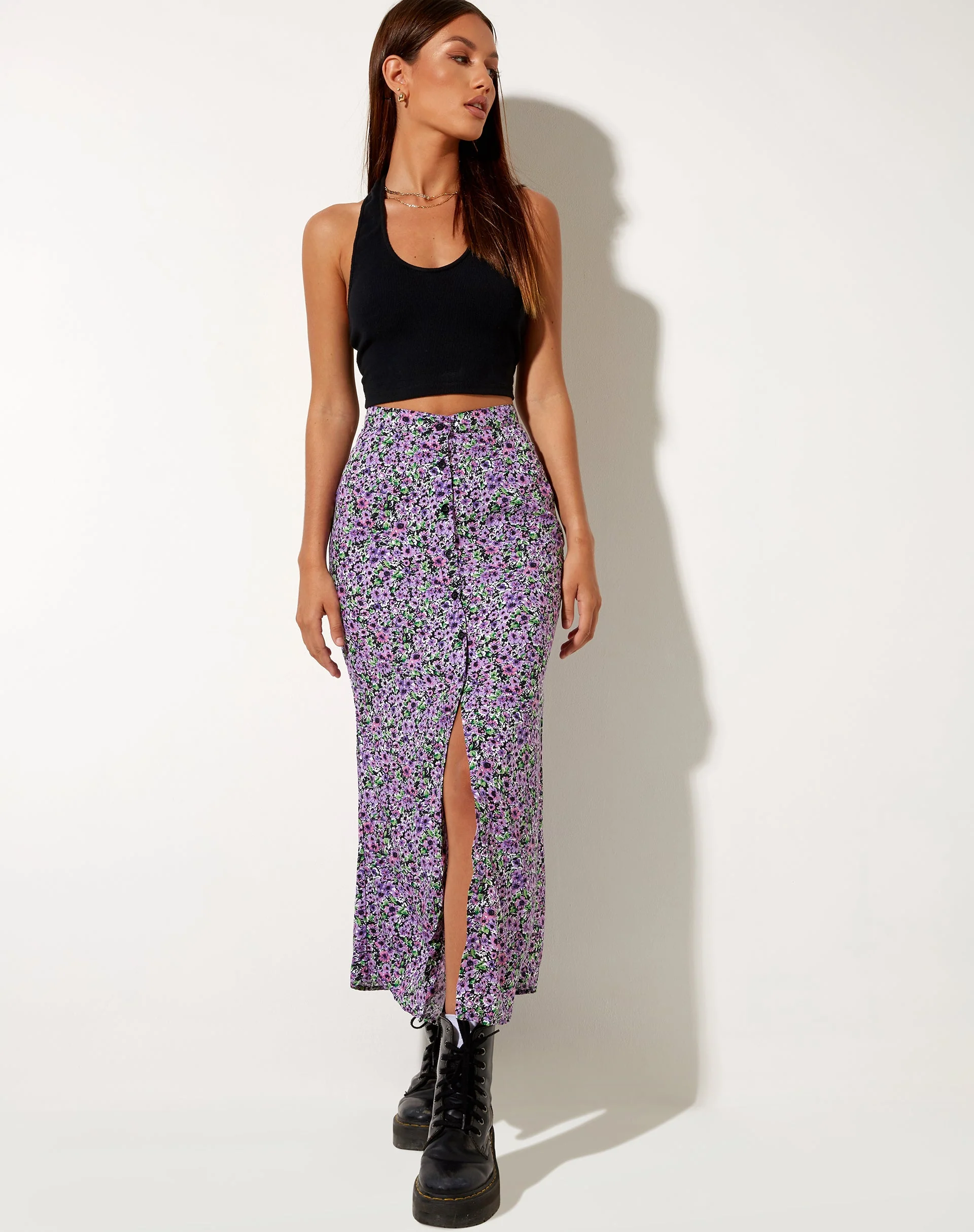 Rima Midi Skirt in Lilac Blossom - Image 4