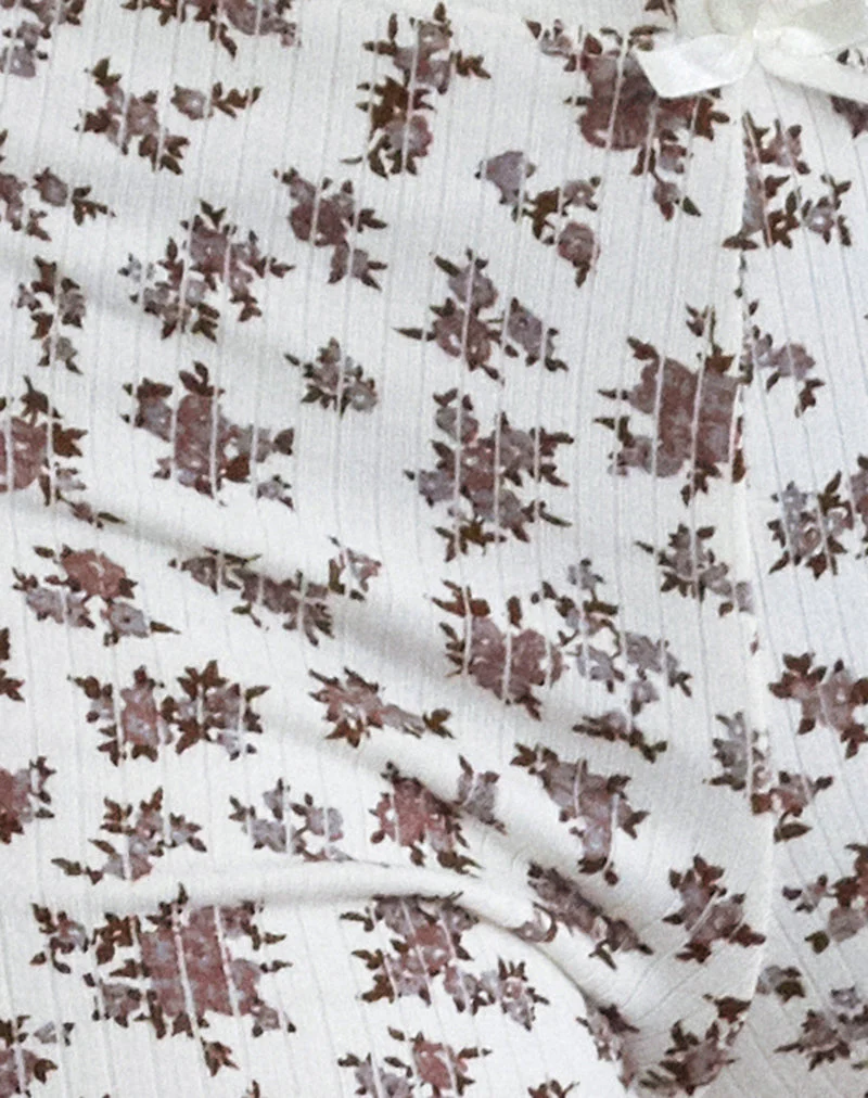 Ritulia Ribbed Micro Short in Ditsy Floral Cream - Image 7