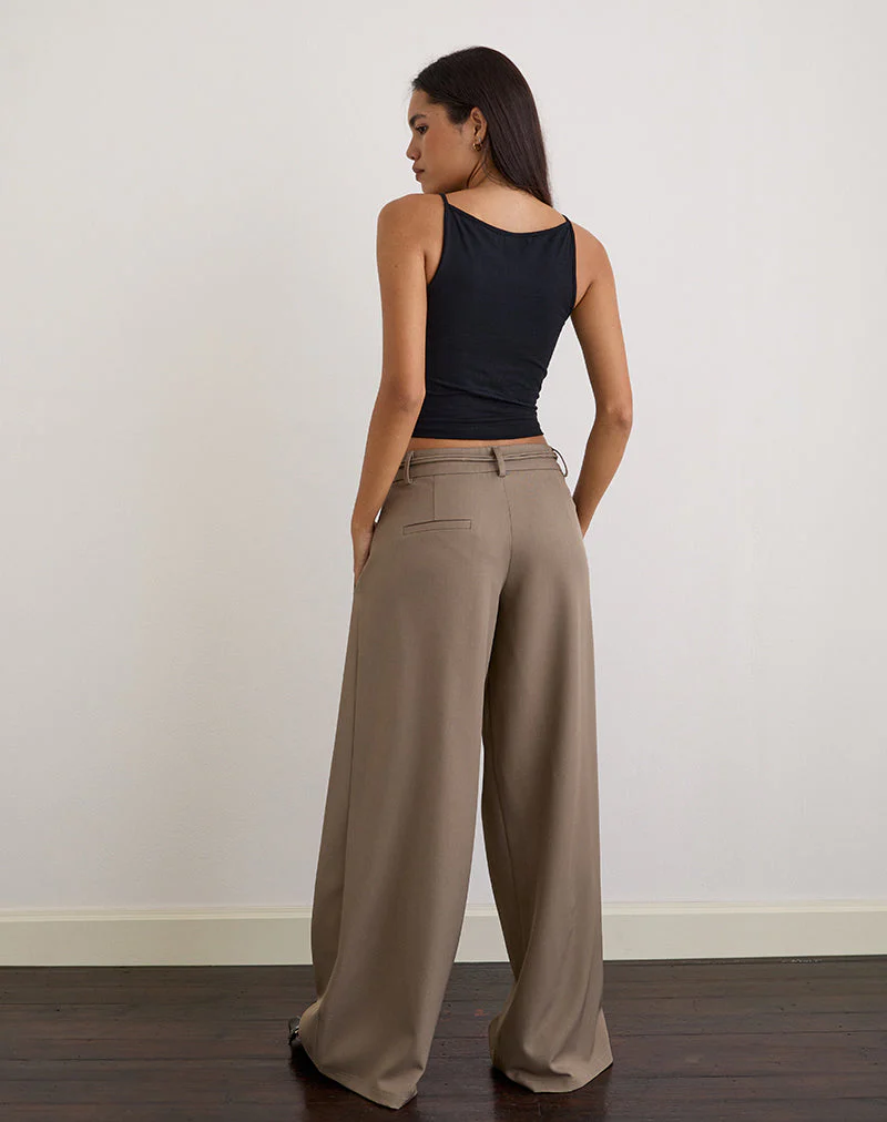 Rivela Tie Waist Trouser in Taupe - Image 6