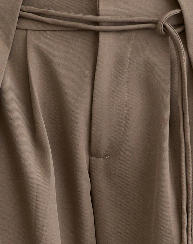 Rivela Tie Waist Trouser in Taupe - Image 7