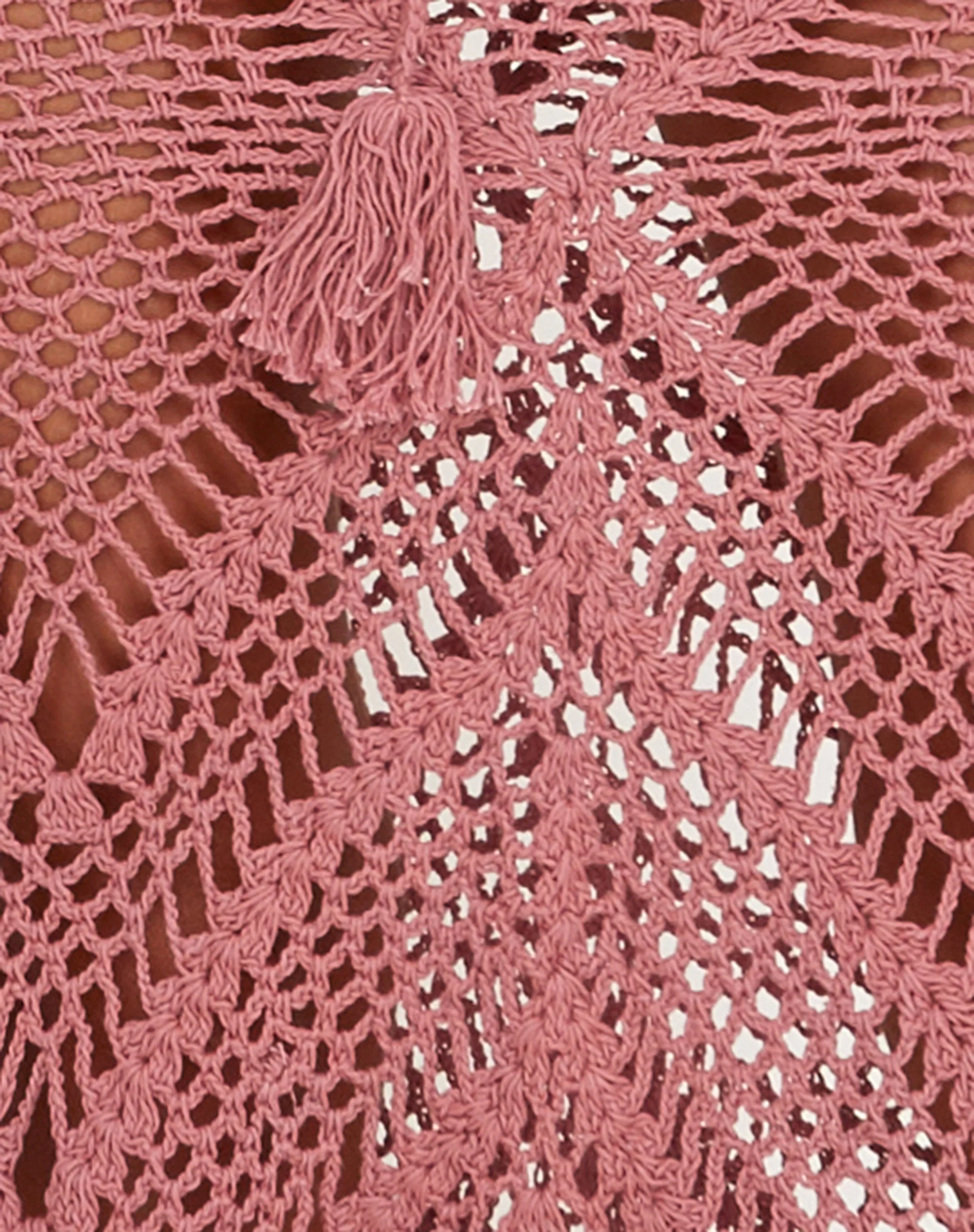 Riyati Crochet Midi Waterfall Skirt in Mauve - Image 7