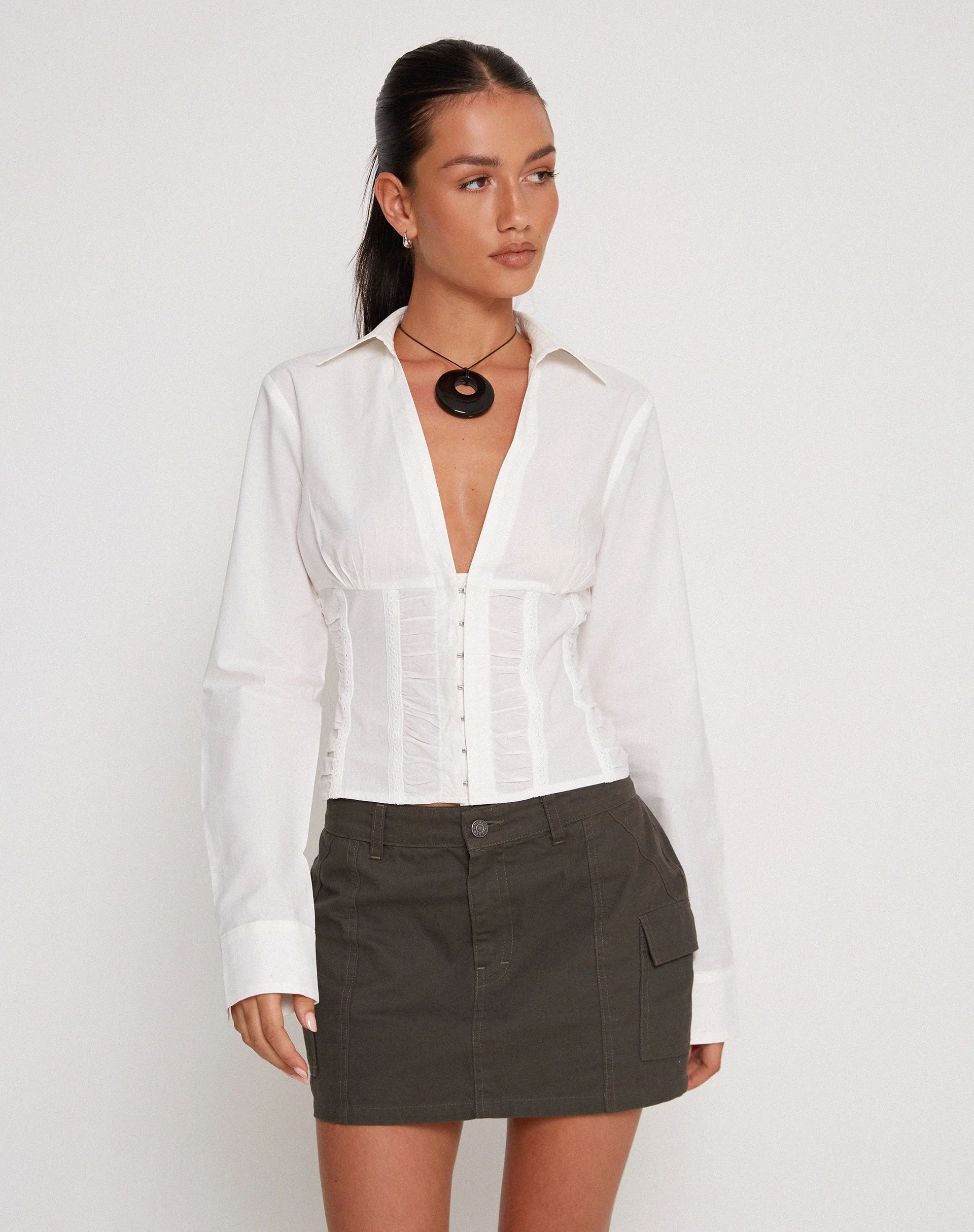 Rohan Long Sleeve Fitted Shirt in Poplin White - Image 5