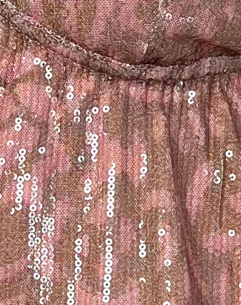 Rokudo Halterneck Top in Boho Batik Sequin Pink - Image 6