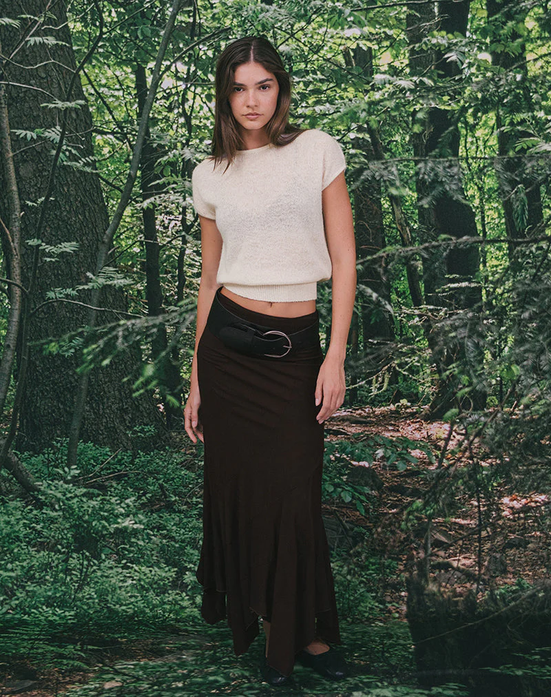 Rombe Maxi Skirt in Bitter Chocolate - Image 2