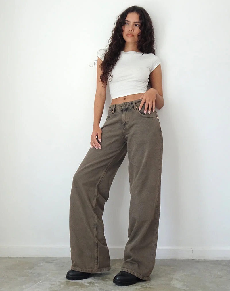 Roomy Extra Wide Low Rise Jeans in Dark Black Sand - Image 2