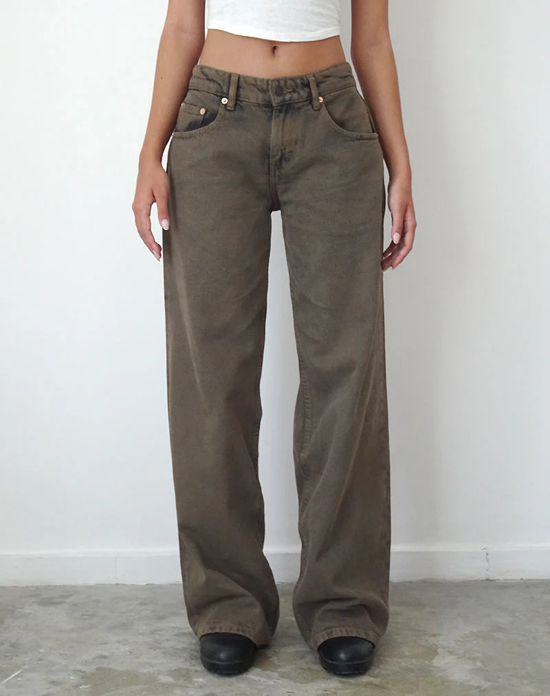 Roomy Extra Wide Low Rise Jeans in Dark Black Sand - Image 3