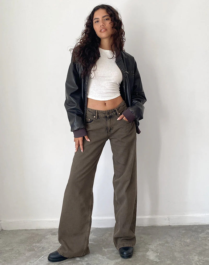 Roomy Extra Wide Low Rise Jeans in Dark Black Sand - Image 4