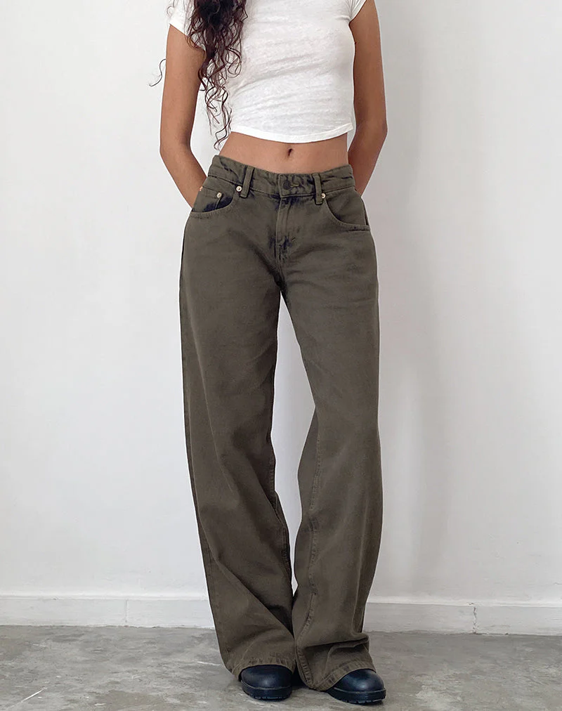 Roomy Extra Wide Low Rise Jeans in Dark Black Sand - Image 6