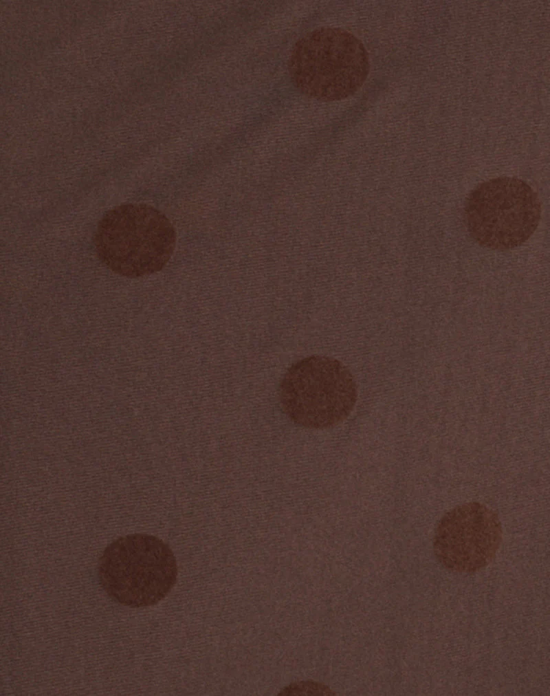 Rosaga Maxi Dress in Big Polka Flock Brown - Image 5
