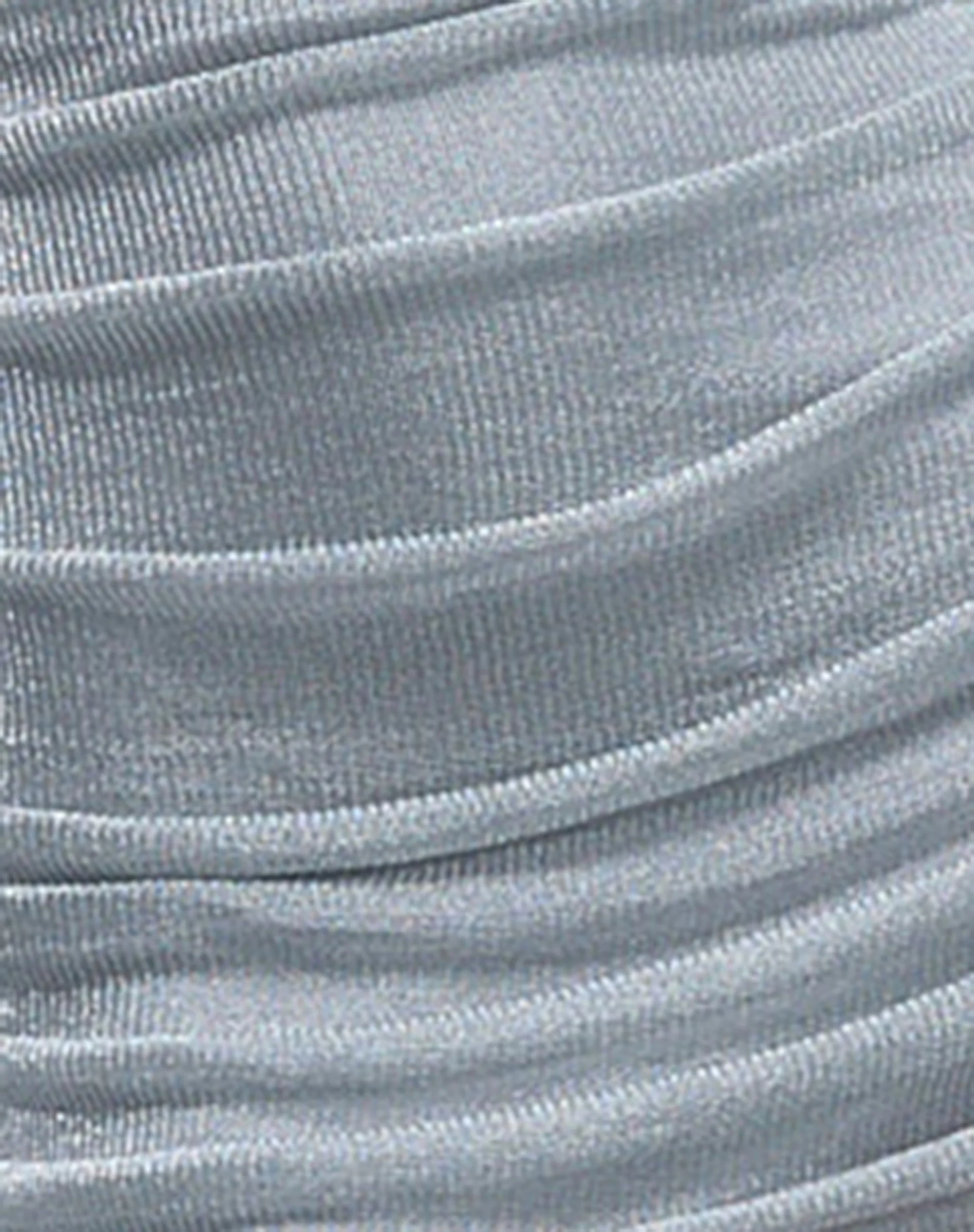Rosana Bandeau Mini Dress in Chain Knit Silver - Image 7