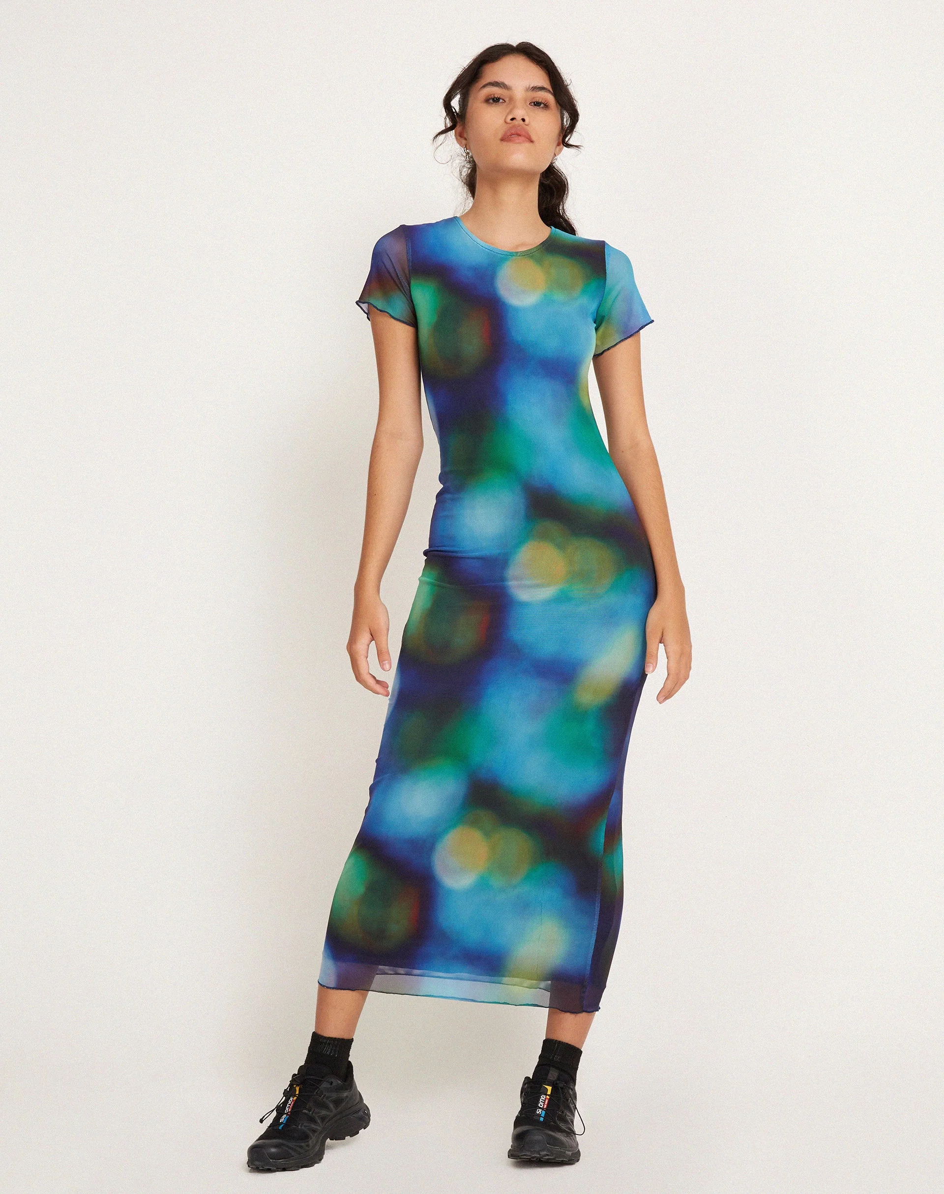 Roska Midi Dress in Mesh Blur Orbs - Image 3