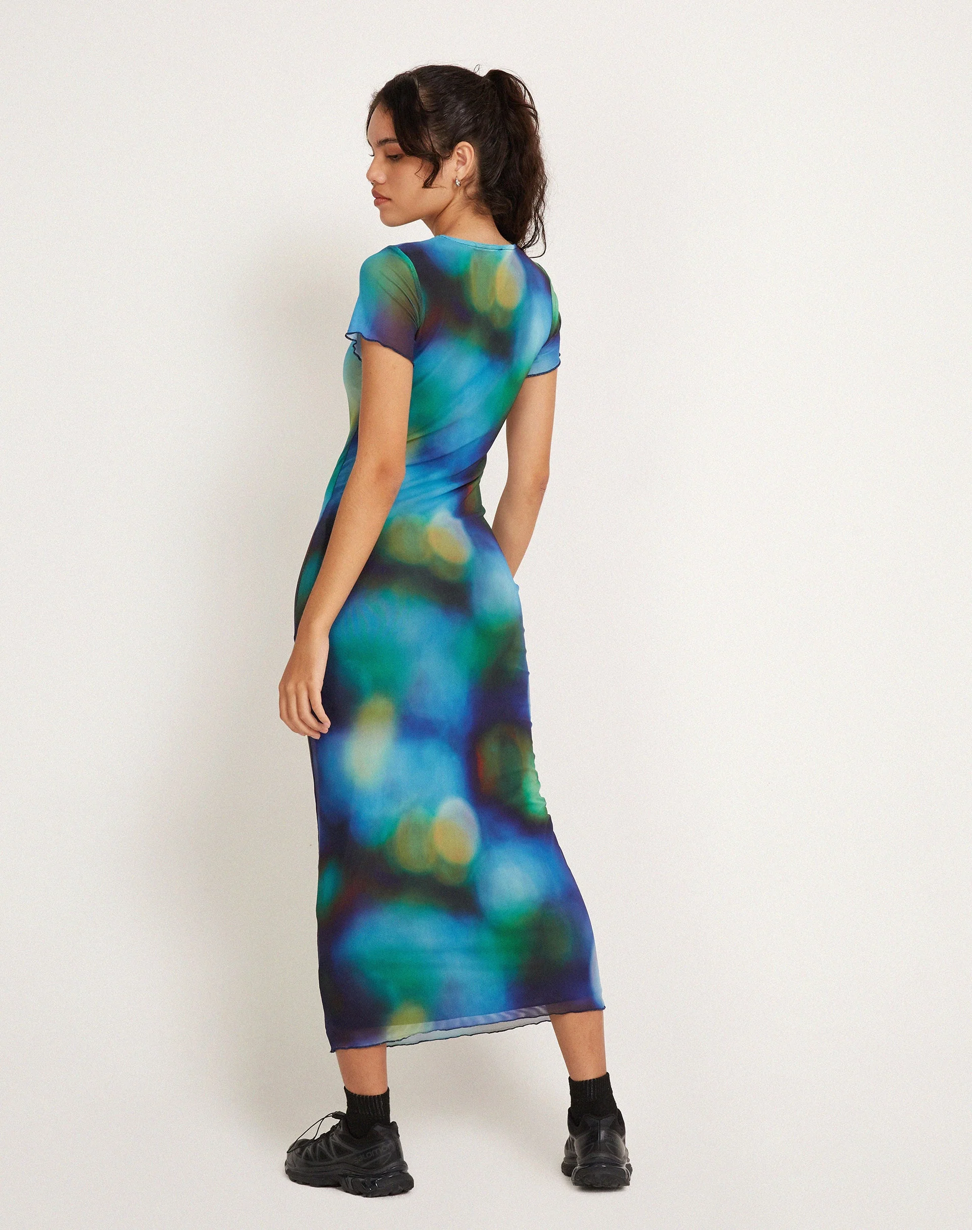 Roska Midi Dress in Mesh Blur Orbs - Image 4