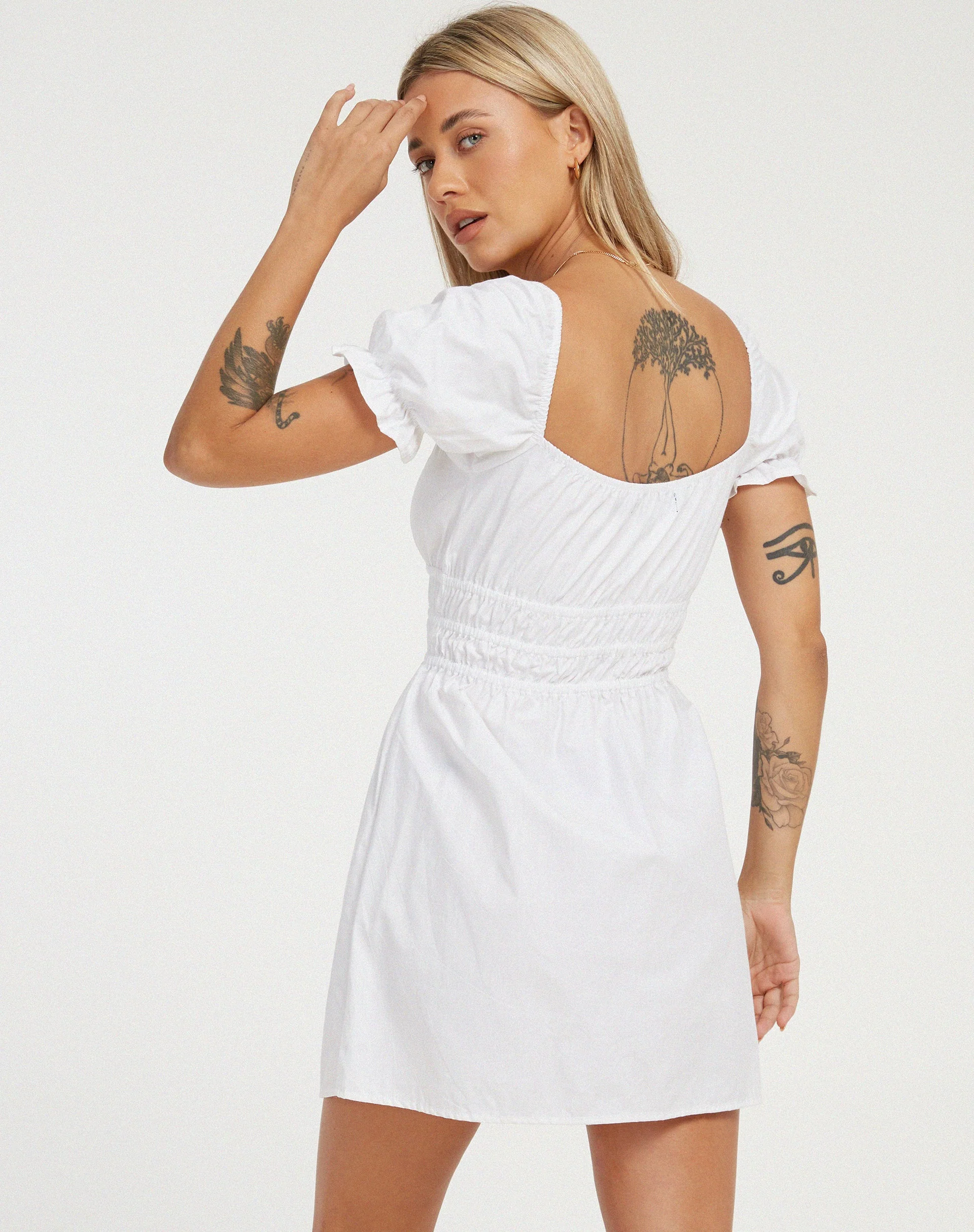 Rosmilly Mini Dress in White - Image 3
