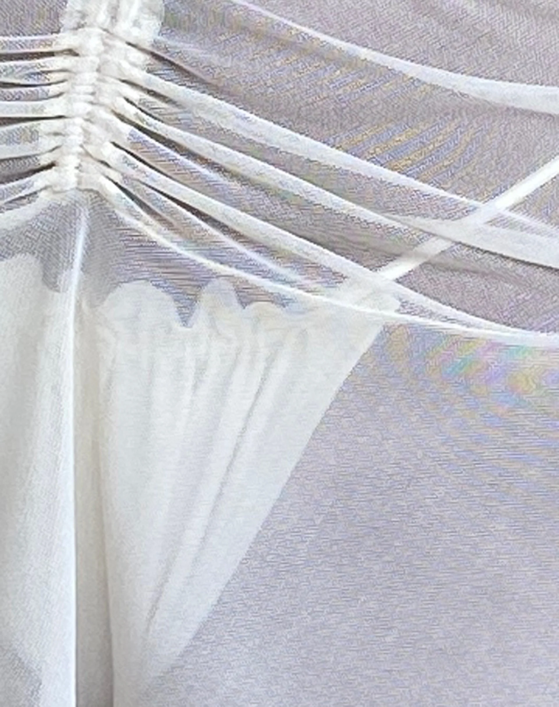 Rudra Frill Mini Swim Skirt in Mesh Cream - Image 7