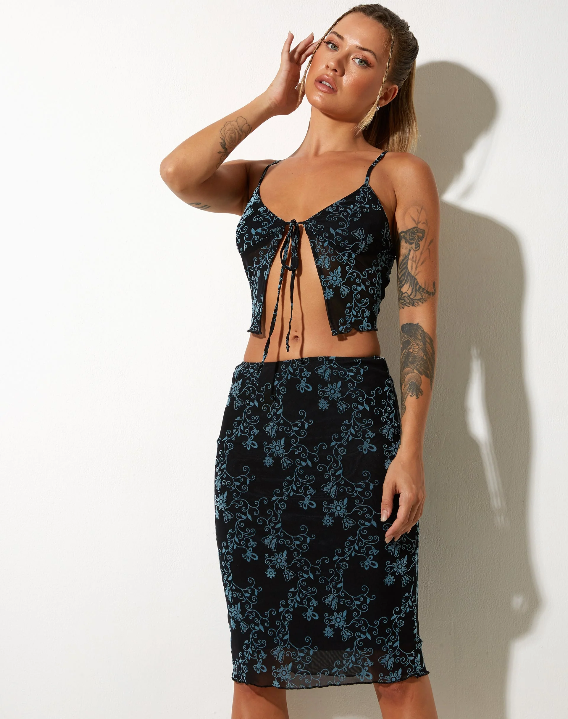 Rumak Cami Top in Butterfly Vine Flock Blue - Image 4