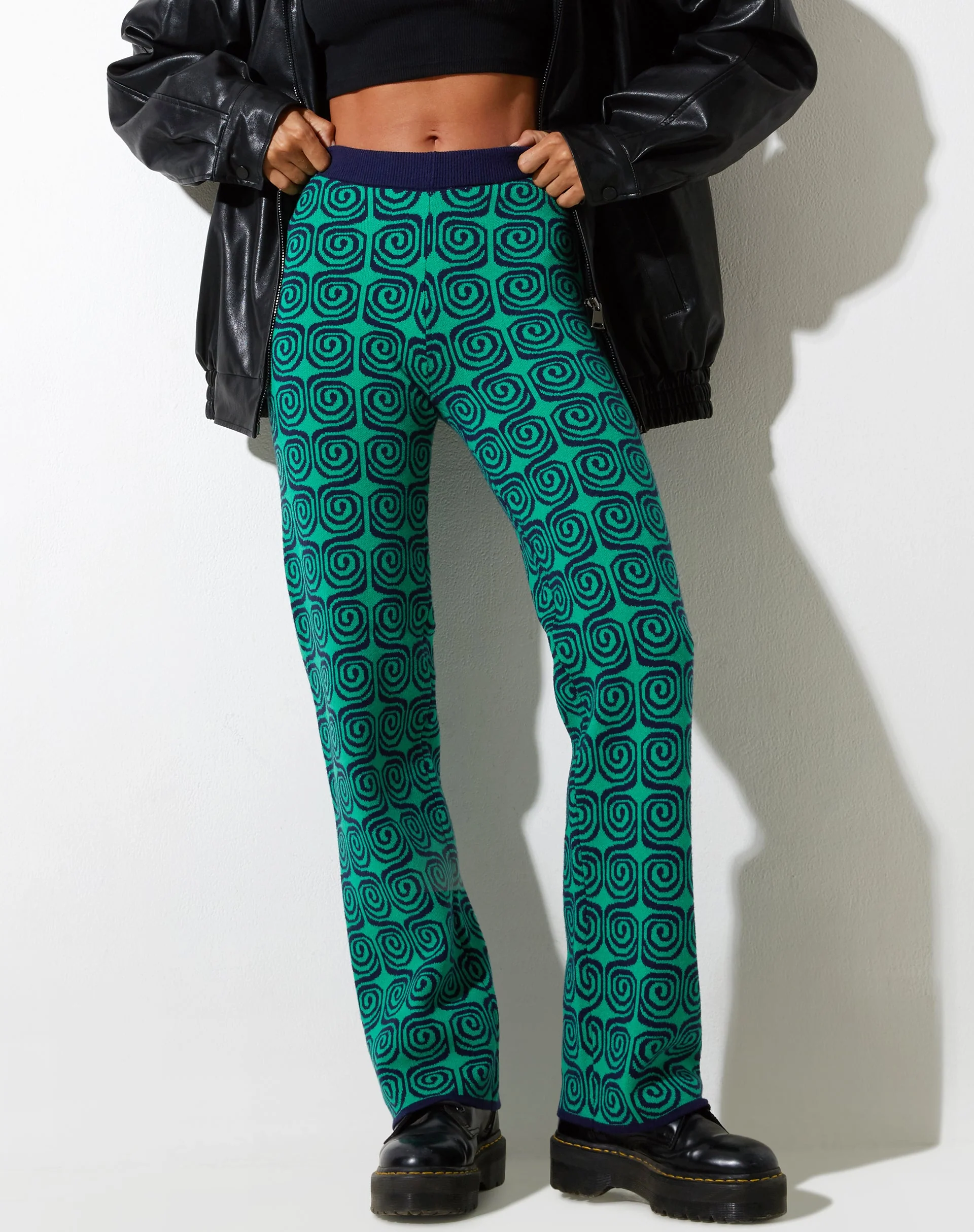 Sabila Trouser in Swirl Green and Blue - Image 3
