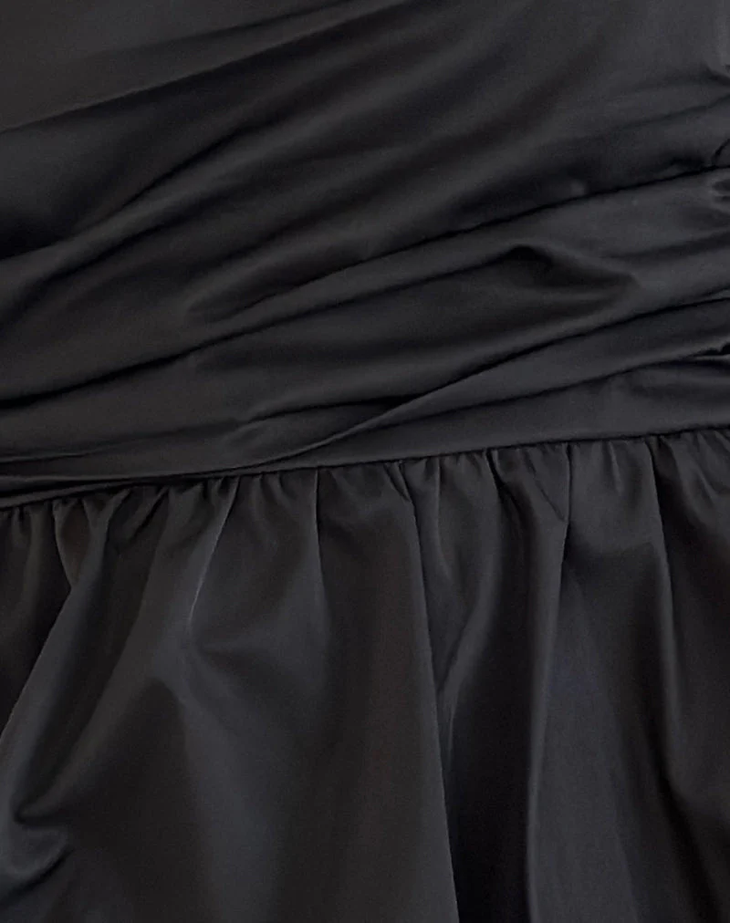 Sabita Puffball Bandeau Top in Black - Image 6