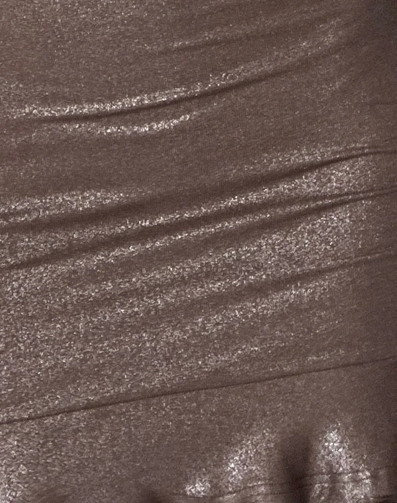 Sabiya Backless Mini Dress in Shimmer Brown - Image 6