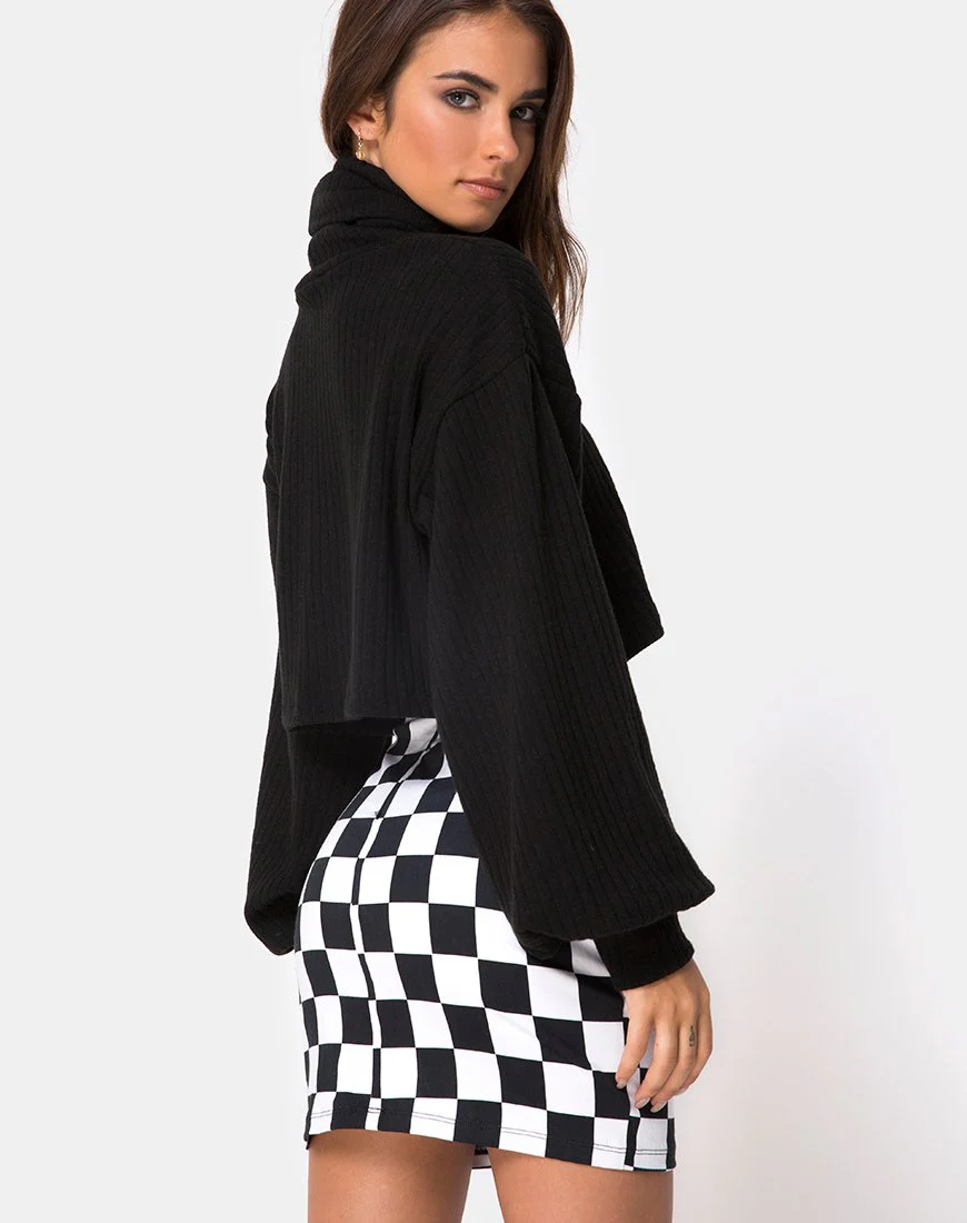 Saffy Bodycon Skirt in Checker Board Medium - Image 3