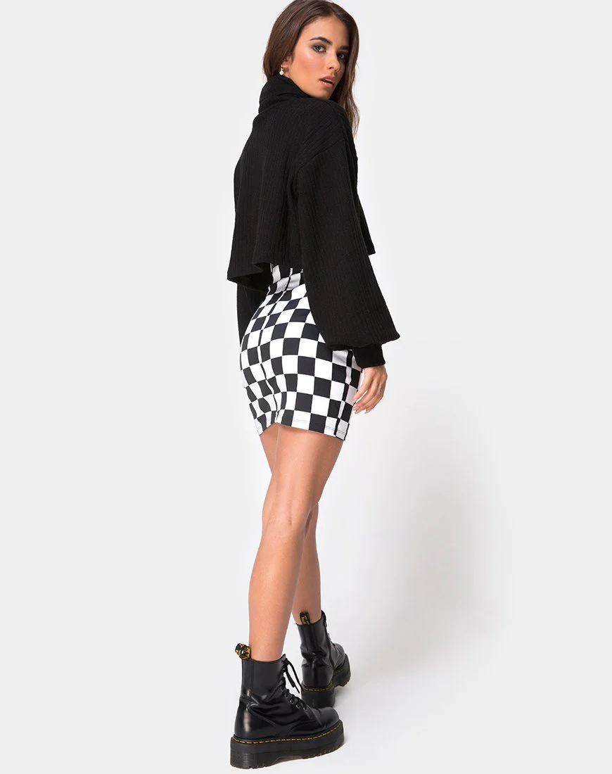 Saffy Bodycon Skirt in Checker Board Medium - Image 5