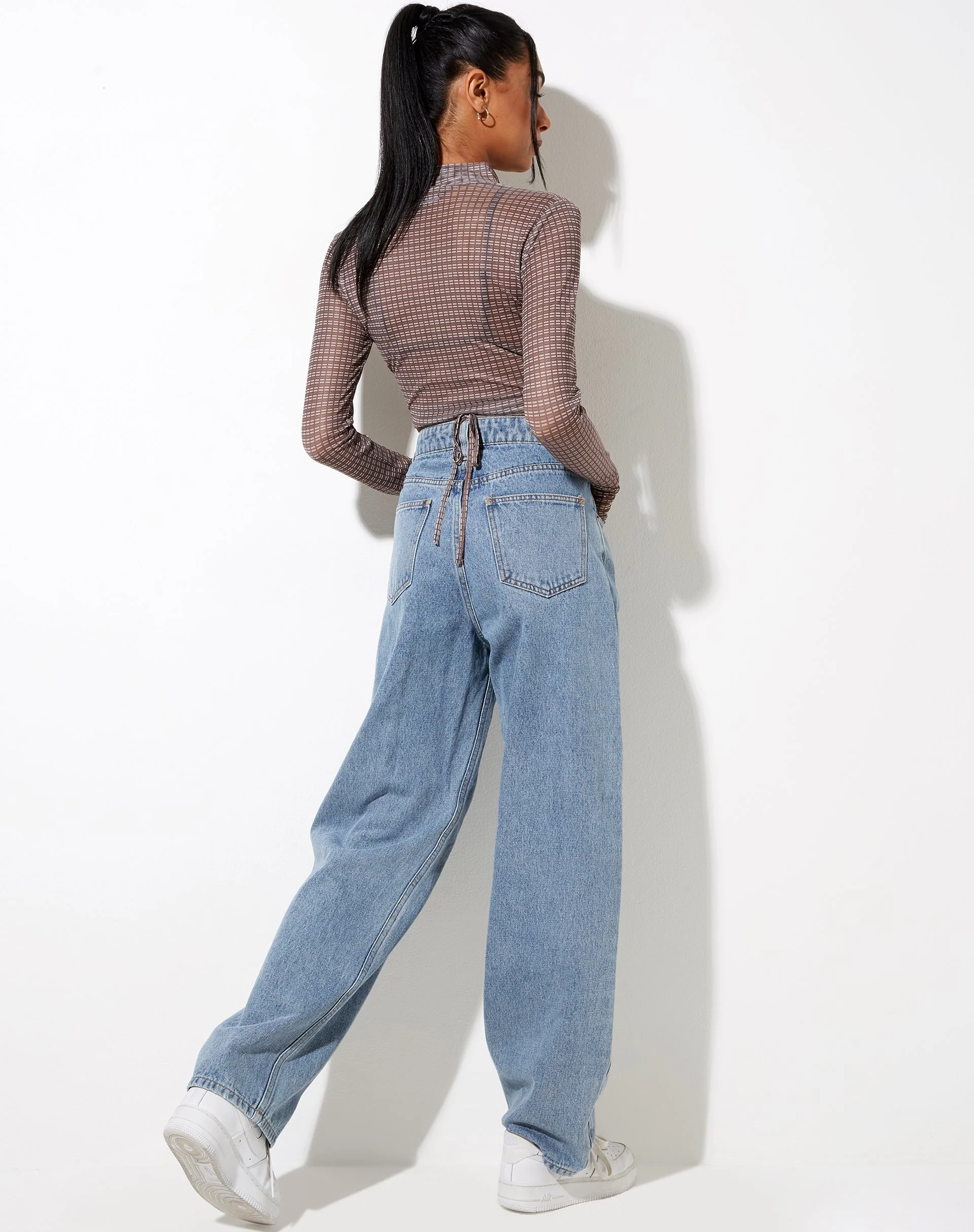 Sahila Crop Top in Mini Check Chocolate - Image 4