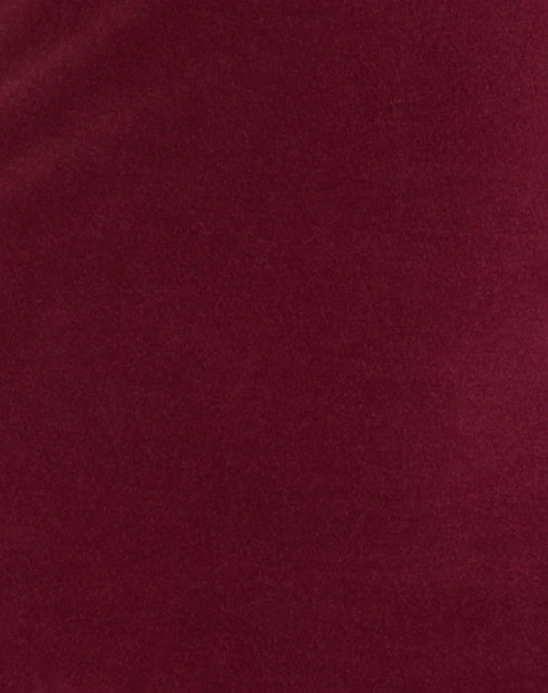 Saiba Cap Sleeve Top in Cupro Dark Red - Image 6