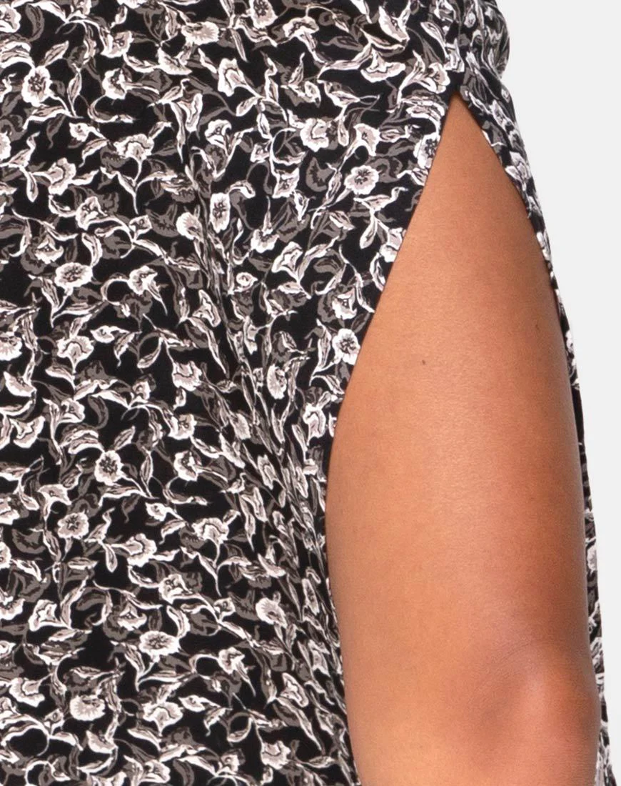 Saika Midi Skirt in Wild Tulip Black - Image 5