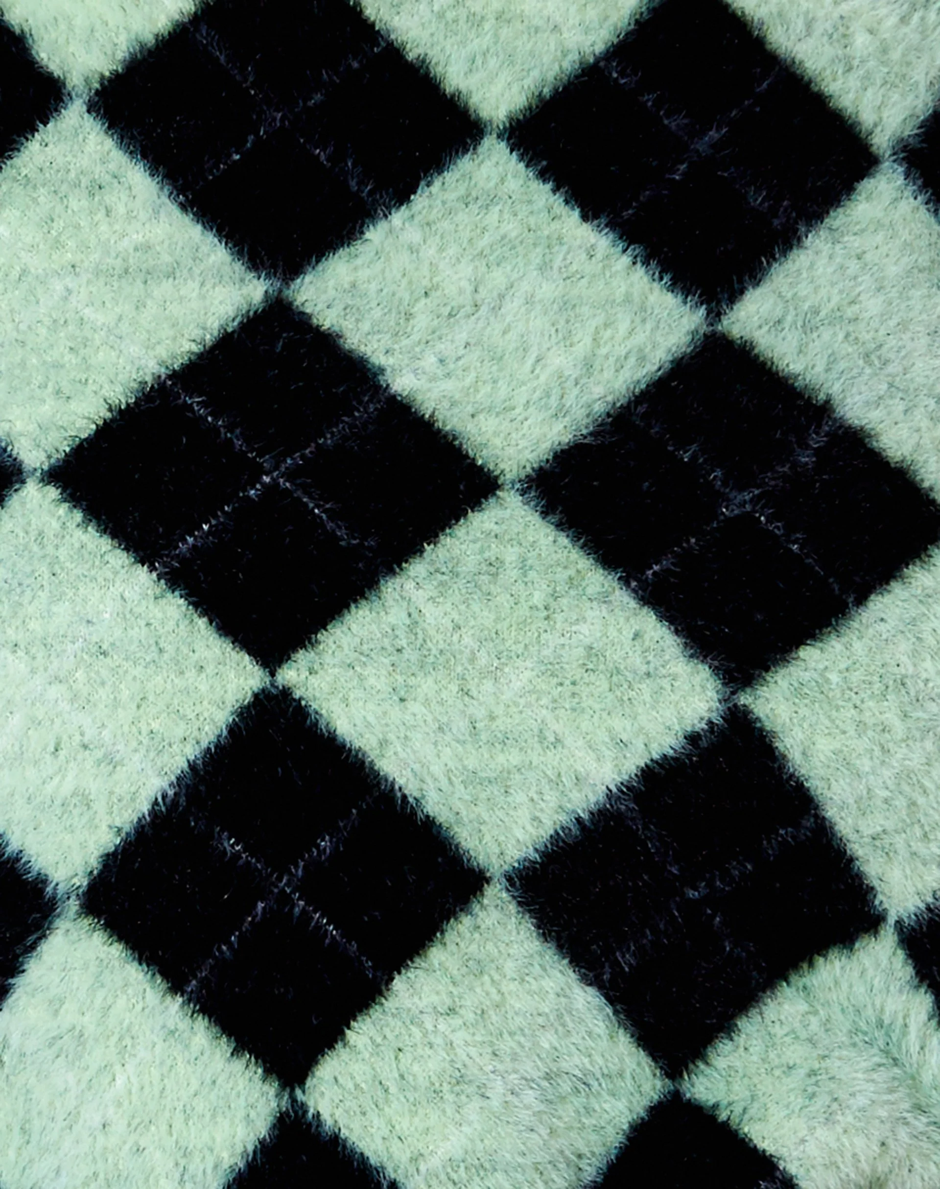 Saki Tank Top in Knit Diamond Black and Green - Image 6
