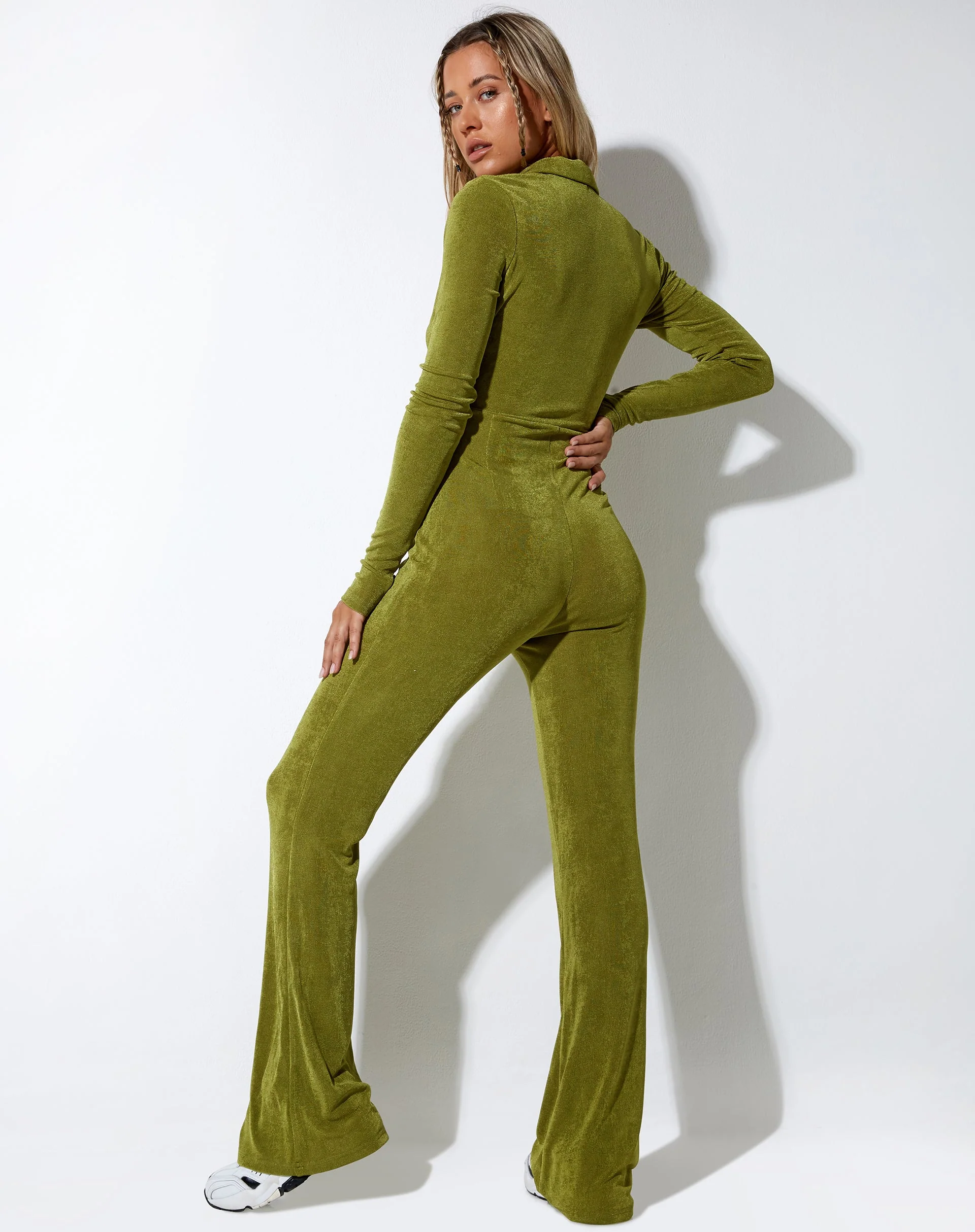 Salish Jumpsuit in Crepe Lime - Image 3