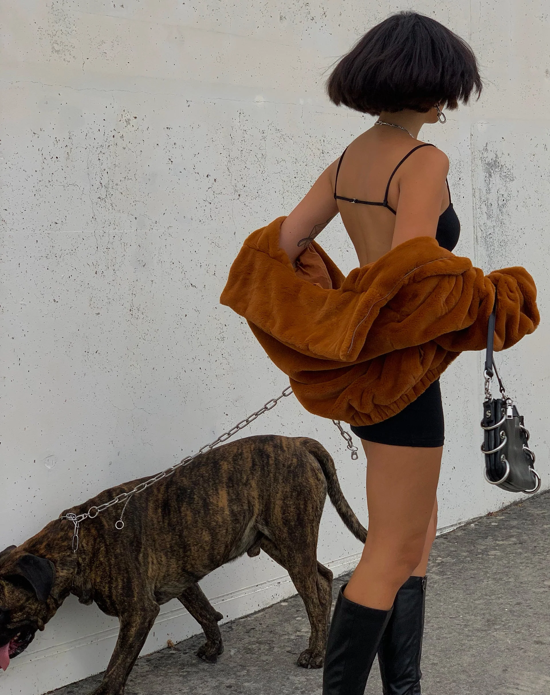 Sambre Mini Dress in Lycra Black - Image 5
