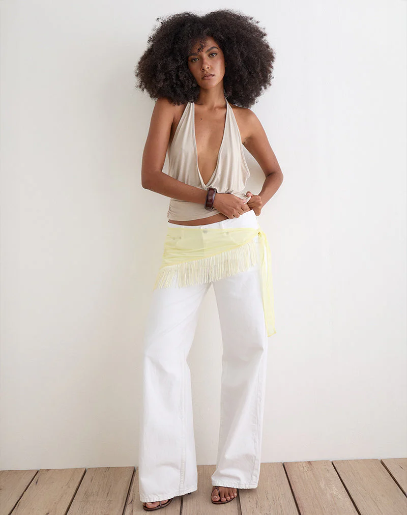 Sanela Sarong in Lemon with Vintage Bloom Embroidery - Image 3